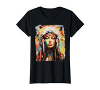Native Indian Womens Value Graphic T-Shirt, Women, Black, S
