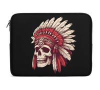 Native Indians Skull Trendy Laptop Bag Computer Carrying Case Lightweight Briefcases for Working