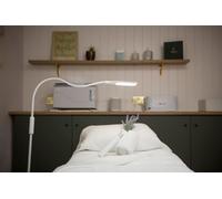 Native Lighting Lumina LED Floor Lamp - Adjustable Gooseneck Reading light & Craft Lamp with 7 Brightness Settings and 5 Colour Temperatures, Work and Home Hobby Light With Remote Control - White