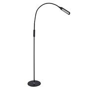 Native Lighting Lumina LED Floor Lamp - Adjustable Gooseneck Reading light & Craft Lamp with 7 Brightness Settings and 5 Colour Temperatures, Work and Home Hobby Light With Remote Control - Black