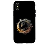Native Mexican Civilizatio Aztec Feathered Serpent Ouroboros Case for iPhone X/XS
