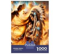 Native Mom Eagle 1000pc Puzzle for Adults Tribal Maternal Grace Jigsaw Puzzle Premium Cardstock Decompression Wall Decoration Gifts Women Men Senior Jigsaw Enthusiasts 52x38cm/1000pcs