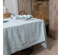 Native Natural Aqua Blue Pure Linen Tablecloth