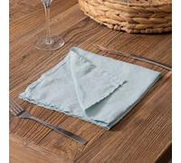 Native Natural Aqua Set Of 4 100% Linen Napkins
