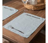 Native Natural Aqua Set Of 4 100% Linen Placemats