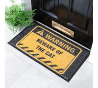 Native Natural Beware Of The Cat Doormat (70 X 40Cm)
