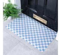 Native Natural Blue Check Doormat (70 X 40Cm)