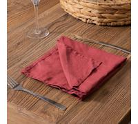 Native Natural Brick Red Set Of 4 100% Linen Napkins