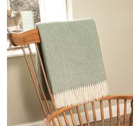 Native Natural Cable Pattern Green Wool Blanket | Size: Double Native Natural Green Double