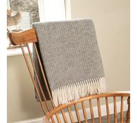 Native Natural Cable Pattern Grey Wool Blanket | Size: Double Native Natural Grey Double