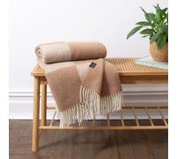 Native Natural Checkerboard Beige Wool Blanket | Size: Large Native Natural Beige Large