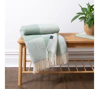 Native Natural Checkerboard Green Wool Blanket | Size: Large Native Natural Green Large