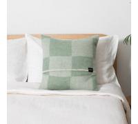 Native Natural Checkerboard Green Wool Cushion 45X45Cm