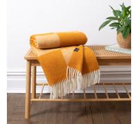 Native Natural Checkerboard Orange Wool Blanket