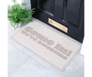 Native Natural Come In We're Awesome Indoor & Outdoor Doormat - 70X40Cm