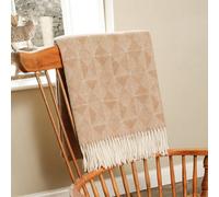 Native Natural Diamond Pattern Beige Wool Blanket