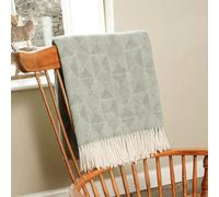 Native Natural Diamond Pattern Green Wool Blanket