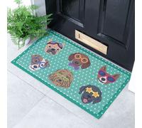 Native Natural Dogs On Polka Dots Doormat (70 X 40Cm)