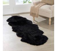 Native Natural Double Black Sheepskin Rug | Size: 60 cm x 240 cm Native Natural Black 60 cm x 240 cm
