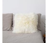 Native Natural Double Sided Ivory White Sheepskin Cushion 45X45Cm