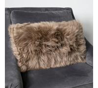Native Natural Genuine Light Brown Long Hair Sheepskin Cushion 30X50Cm