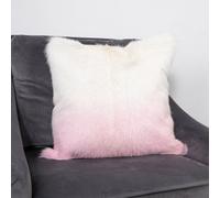 Native Natural Genuine Ombre Ivory/pink Goatskin Cushion