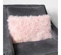 Native Natural Genuine Pink Curly Sheepskin Cushion 30X50Cm