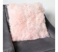 Native Natural Genuine Pink Curly Sheepskin Cushion 45X45Cm