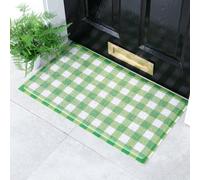 Native Natural Green Gingham Doormat (70 X 40Cm)