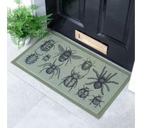 Native Natural Green Insect Pattern Indoor & Outdoor Doormat - 70X40Cm