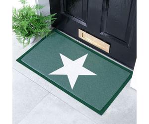 Native Natural Green Star Indoor & Outdoor Doormat - 70X40Cm