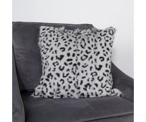 Native Natural Grey Leopard Goatskin Print Cushion Native Natural Grey