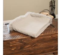 Native Natural Grey Linen Blanket Sheepskin Trim 140x180cm | Size: Double Native Natural Grey Double