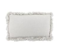 Native Natural Grey Linen Cushion Sheepskin Trim 45x45cm | Size: Double Native Natural Grey Double