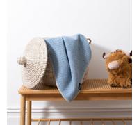 Native Natural Hoop Pattern Baby Blue Wool Blanket