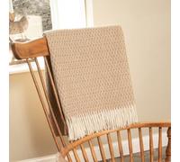 Native Natural Hoop Pattern Beige Wool Blanket