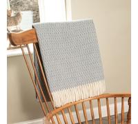 Native Natural Hoop Pattern Blue Wool Blanket | Size: Double Native Natural Blue Double