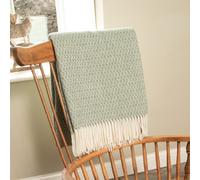 Native Natural Hoop Pattern Green Wool Blanket | Size: Double Native Natural Green Double