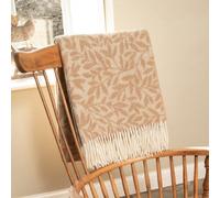 Native Natural Leaf Pattern 100% Wool Blanket