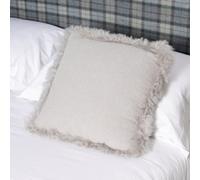 Native Natural Linen Cushion With Sheepskin Trim