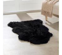 Native Natural Luxurious Black Sheepskin Rug Xxl