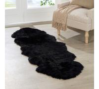 Native Natural Luxurious Double Black Sheepskin Rug