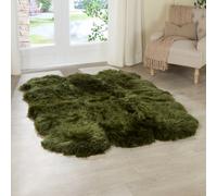 Native Natural Luxurious Sextuple Olive Green Sheepskin Rug