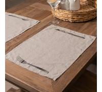 Native Natural Natural Set Of 4 100% Linen Placemats