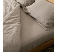 Native Natural Natural Single 100% Linen Fitted Sheet (90X190Cm)
