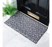 Native Natural Navy Leaves Doormat (70 X 40Cm)