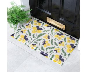 Native Natural Pansy Pattern Doormat (70 X 40Cm)