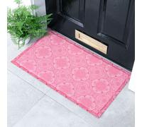 Native Natural Pink Floral Pattern Indoor & Outdoor Doormat - 70X40Cm