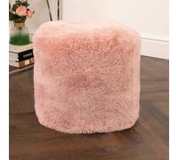 Native Natural Pink Short Pile Sheepskin Pouf Cover