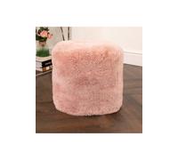 Native Natural Pink Short Pile Sheepskin Pouf (Cover Only) Native Natural Pink